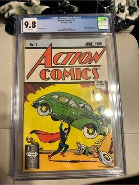 DC Comics Action Comics No.1 Poster Print - Yellow & Green